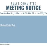 Blue graphic listing the measure the Committee is considering this week