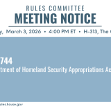 A graphic that lists all the bills the committee will consider during its March 3, 2026 meeting.